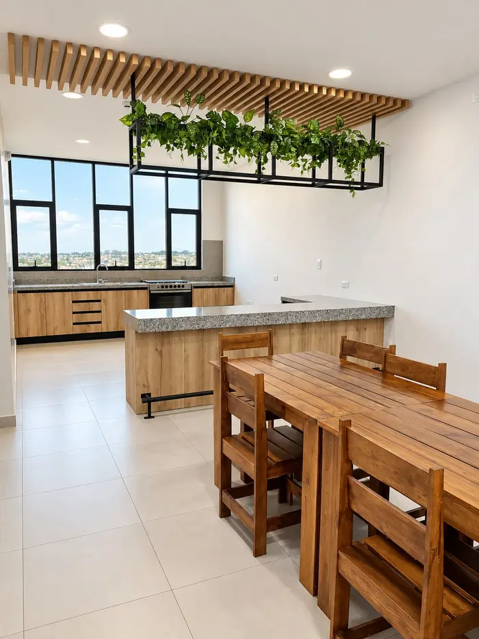 La cocina y el comedor del auditorio.